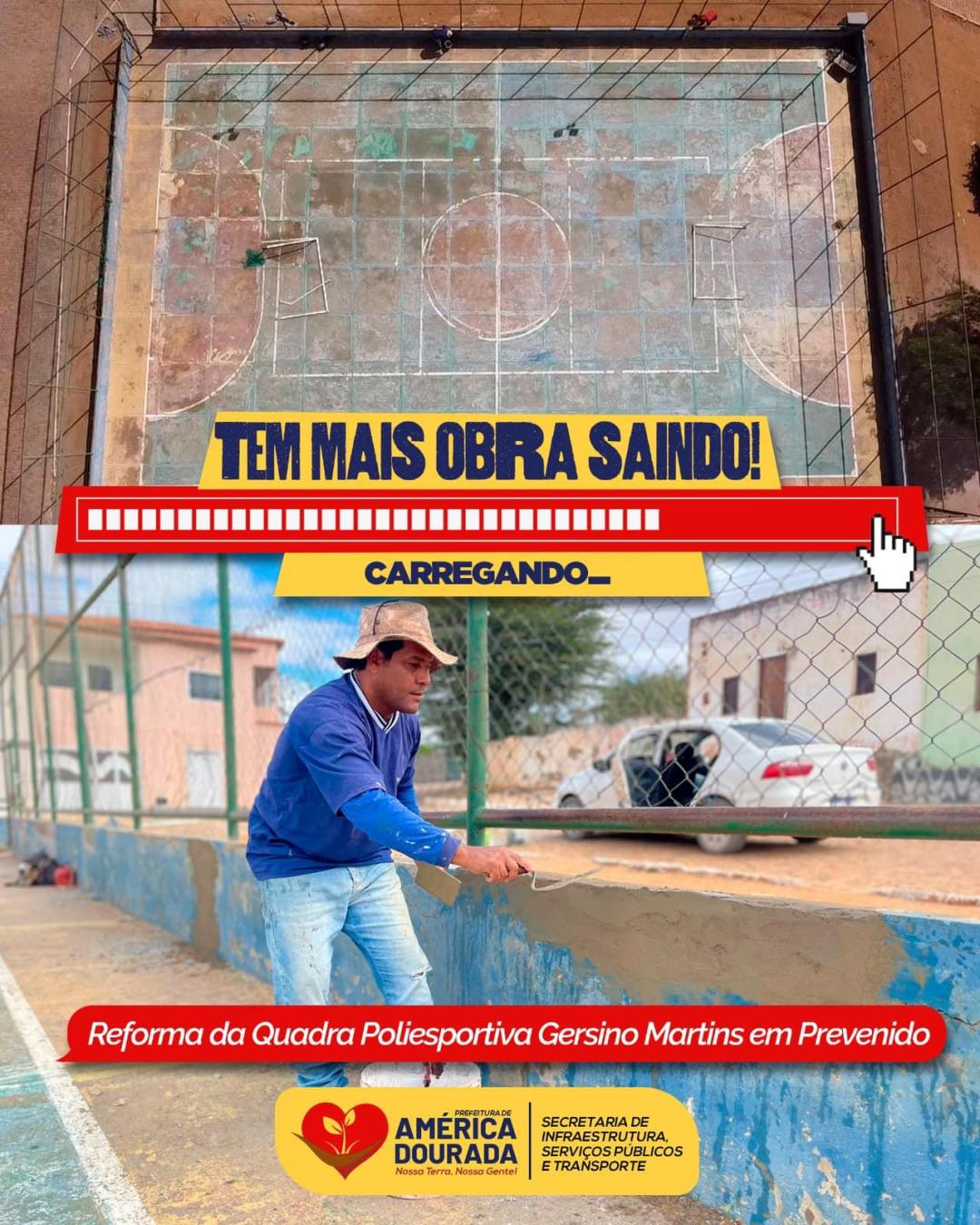 A Quadra Poliesportiva Gersino Martins, no distrito de Prevenido, está passando por uma emocionante transformação!