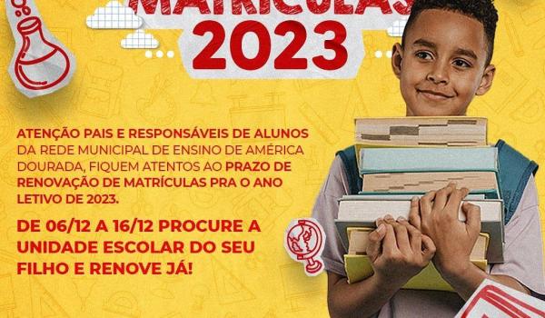 A Secretaria de Educação comunica que o prazo de renovação...