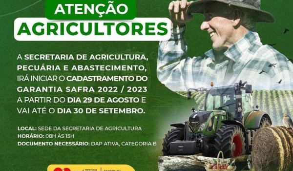 cadastramento para o Garantia Safra 2022 / 2023 cadastramento para o Garantia Safra 2022 / 2023