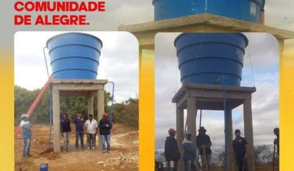 Caixa de água é instalada no Povoado de Alegre.