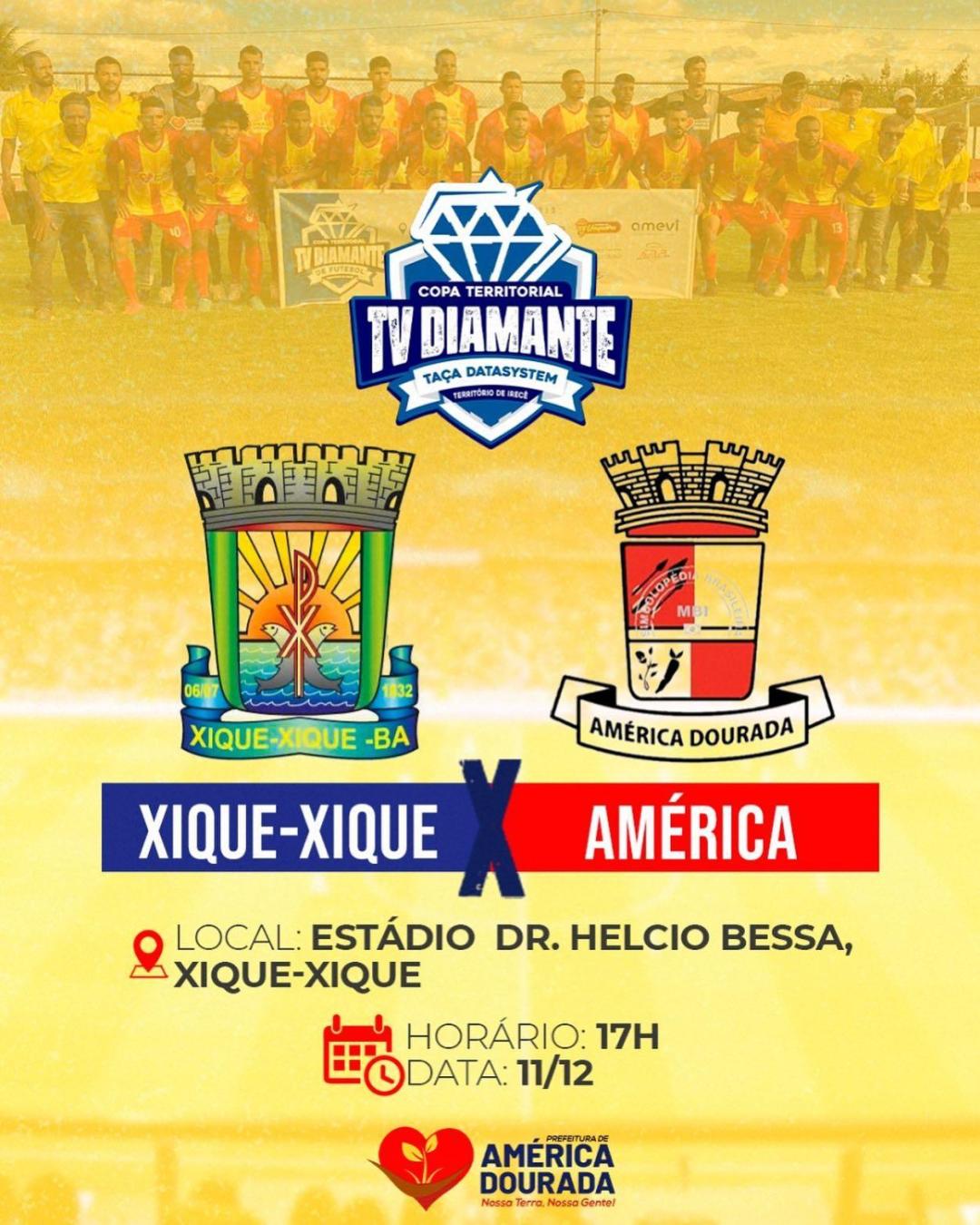 Neste domingo, dia 11 de dezembro, teremos mais uma rodada da Copa Territorial TV Diamante de Futebol.