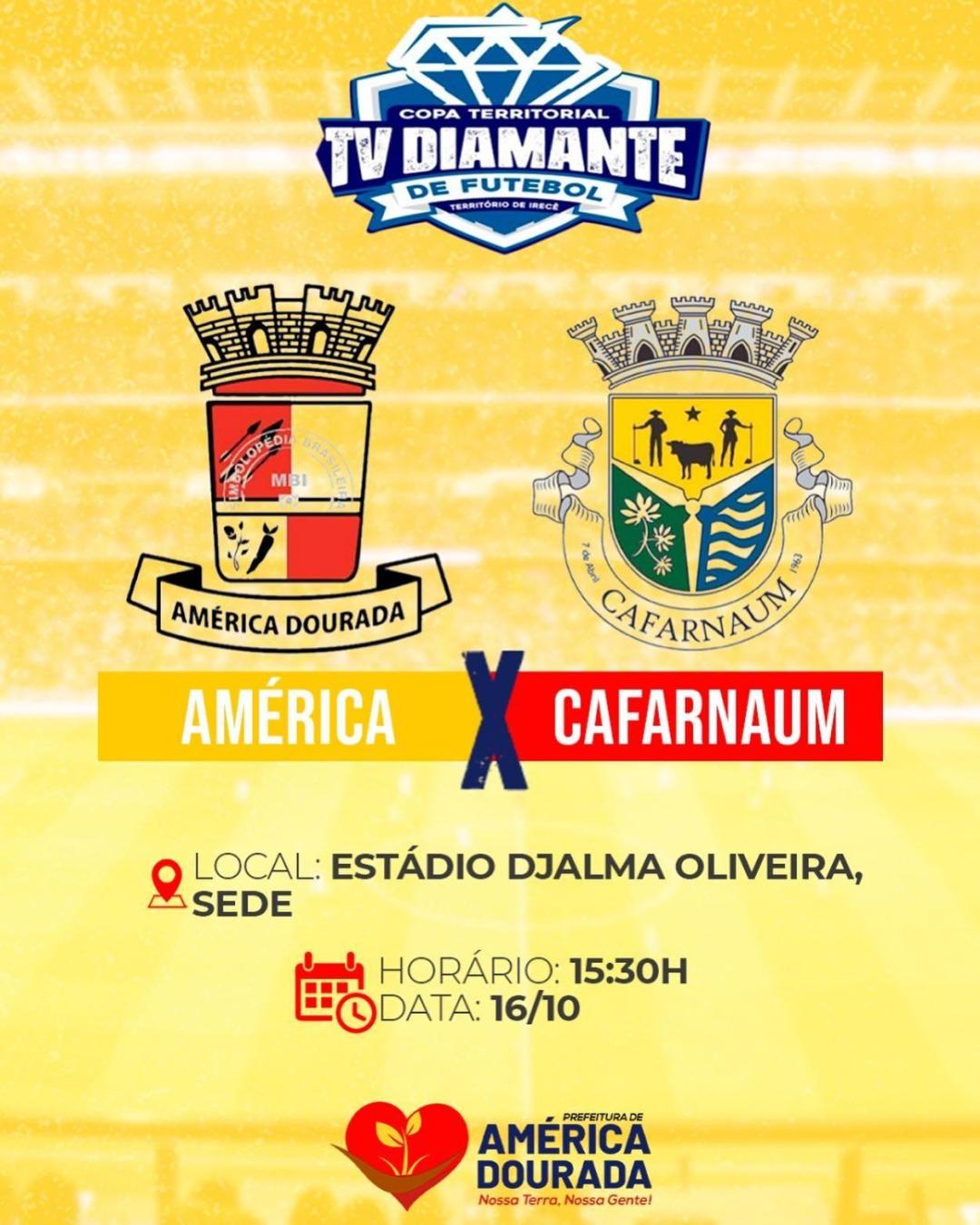 Neste domingo, dia 16 de outubro, teremos mais uma rodada da Copa Territorial TV Diamante.