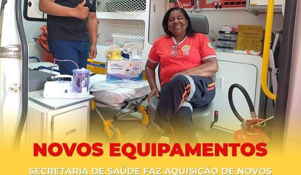NOVOS EQUIPAMENTOS- Secretaria de Saúde, a Prefeitura Municipal fez aquisição de novos equipamentos de saúde para a ambulância do SAMU.